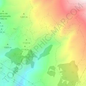 Mapa topográfico Cortijo de la eña, altitude, relevo