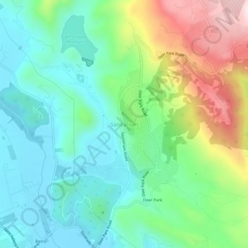 Mapa topográfico Sanitarium, altitude, relevo