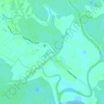 Mapa topográfico Perez, altitude, relevo