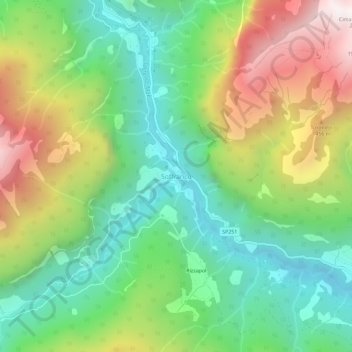 Mapa topográfico Soffranco, altitude, relevo