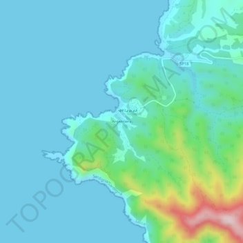Mapa topográfico Argentiera, altitude, relevo