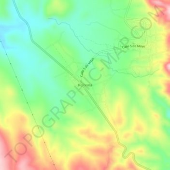 Mapa topográfico Reforma, altitude, relevo
