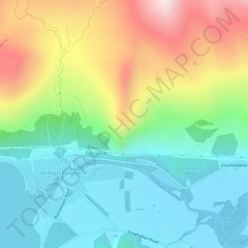 Mapa topográfico Craig Varr, altitude, relevo