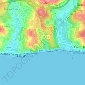 Mapa topográfico Alto da Boa Viagem, altitude, relevo
