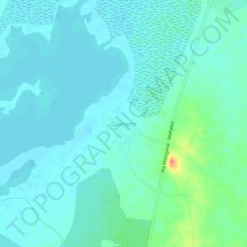 Mapa topográfico Gamero, altitude, relevo