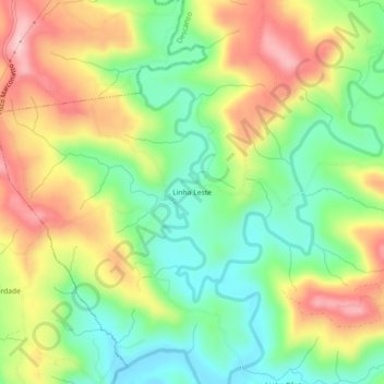 Mapa topográfico Linha Leste, altitude, relevo