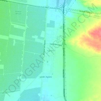 Mapa topográfico Agrelo, altitude, relevo