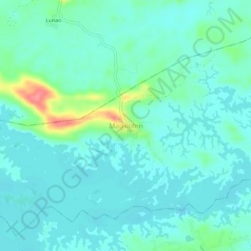 Mapa topográfico Magalolon, altitude, relevo
