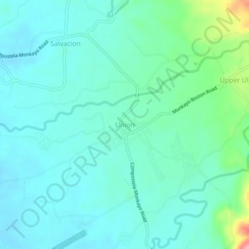 Mapa topográfico Union, altitude, relevo