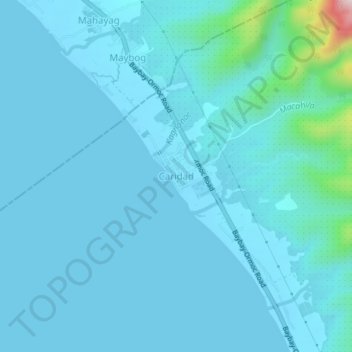 Mapa topográfico Caridad, altitude, relevo