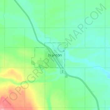 Mapa topográfico Nanton, altitude, relevo