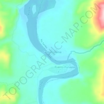 Mapa topográfico Sarita Colonia, altitude, relevo