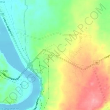 Mapa topográfico Magapit, altitude, relevo