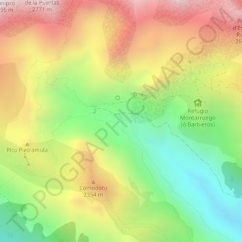 Mapa topográfico Pietramula, altitude, relevo