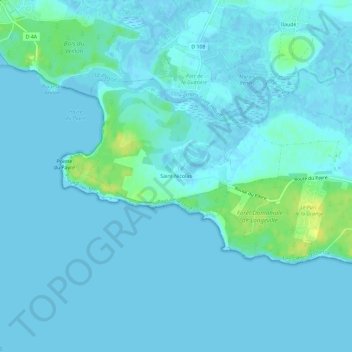 Mapa topográfico Saint-Nicolas, altitude, relevo
