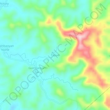 Mapa topográfico Tapae, altitude, relevo