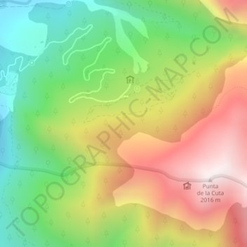 Mapa topográfico Gabardito, altitude, relevo