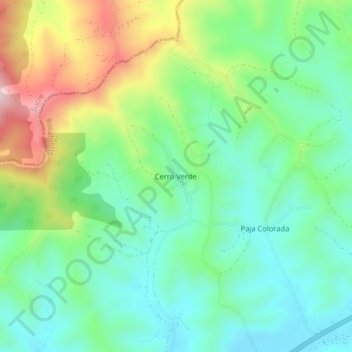Mapa topográfico Cerro Verde, altitude, relevo