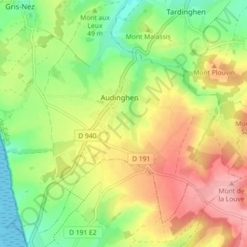 Mapa topográfico Todincthun, altitude, relevo