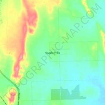 Mapa topográfico Acacia Hills, altitude, relevo