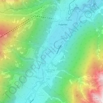 Mapa topográfico Medraz, altitude, relevo