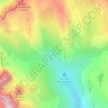 Mapa topográfico Côte Baudette, altitude, relevo