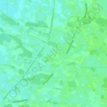 Mapa topográfico De Hooge Wegen, altitude, relevo
