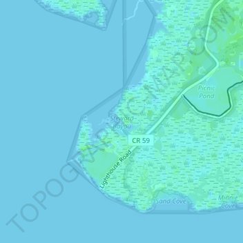 Mapa topográfico Steward Bayou, altitude, relevo