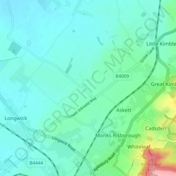 Mapa topográfico Meadle, altitude, relevo
