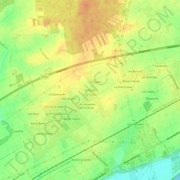 Mapa topográfico Le Gouet, altitude, relevo