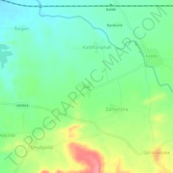 Mapa topográfico Suli, altitude, relevo