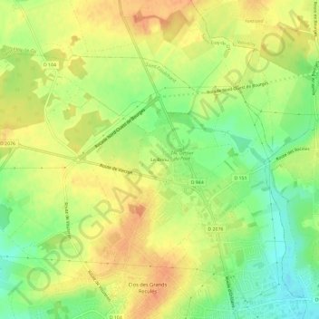 Mapa topográfico Le Briou, altitude, relevo