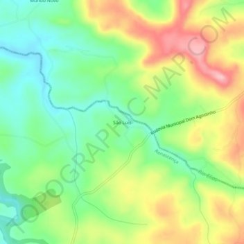 Mapa topográfico São Luís, altitude, relevo