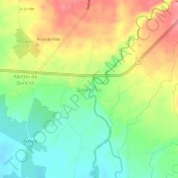 Mapa topográfico Gariché (p), altitude, relevo