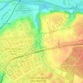Mapa topográfico Les Robinettes, altitude, relevo