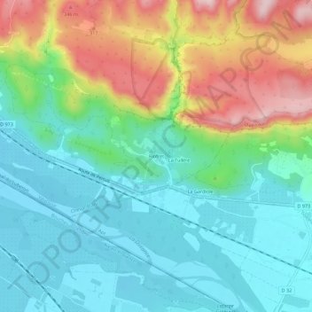 Mapa topográfico Riofret, altitude, relevo