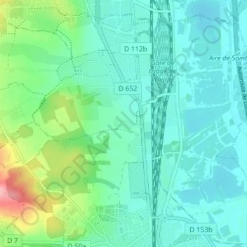 Mapa topográfico Sainte-Anne, altitude, relevo