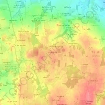 Mapa topográfico Haute Porte, altitude, relevo