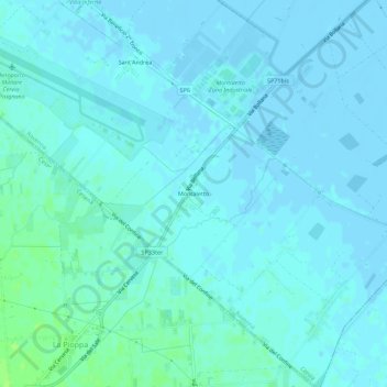 Mapa topográfico Montaletto, altitude, relevo