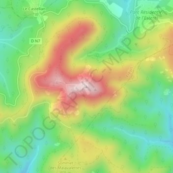 Mapa topográfico Mont Vinaigre, altitude, relevo