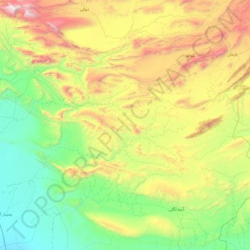 Mapa topográfico Kohlu District, altitude, relevo