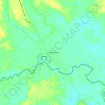 Mapa topográfico Hato Nuevo, altitude, relevo