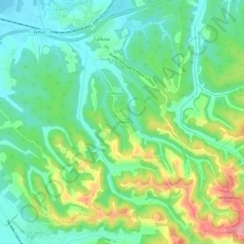 Mapa topográfico Le Pinete, altitude, relevo