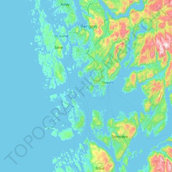 Mapa topográfico Skorpo, altitude, relevo
