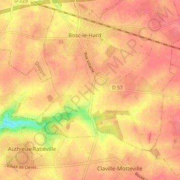 Mapa topográfico La Rue Villaine-Sud, altitude, relevo