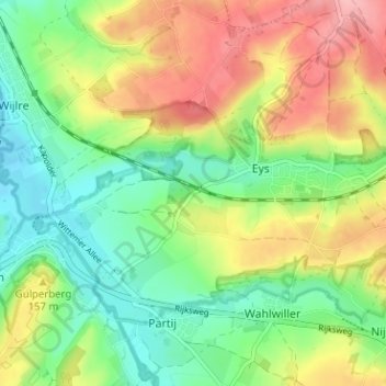 Mapa topográfico Eyserhalte, altitude, relevo