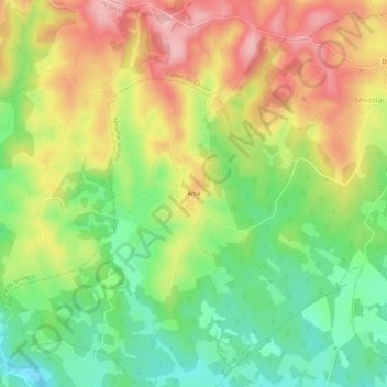 Mapa topográfico Artix, altitude, relevo