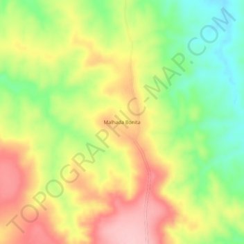 Mapa topográfico Malhada Bonita, altitude, relevo