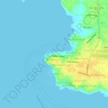 Mapa topográfico Bagong Pag-asa, altitude, relevo