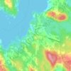 Mapa topográfico Aukland, altitude, relevo